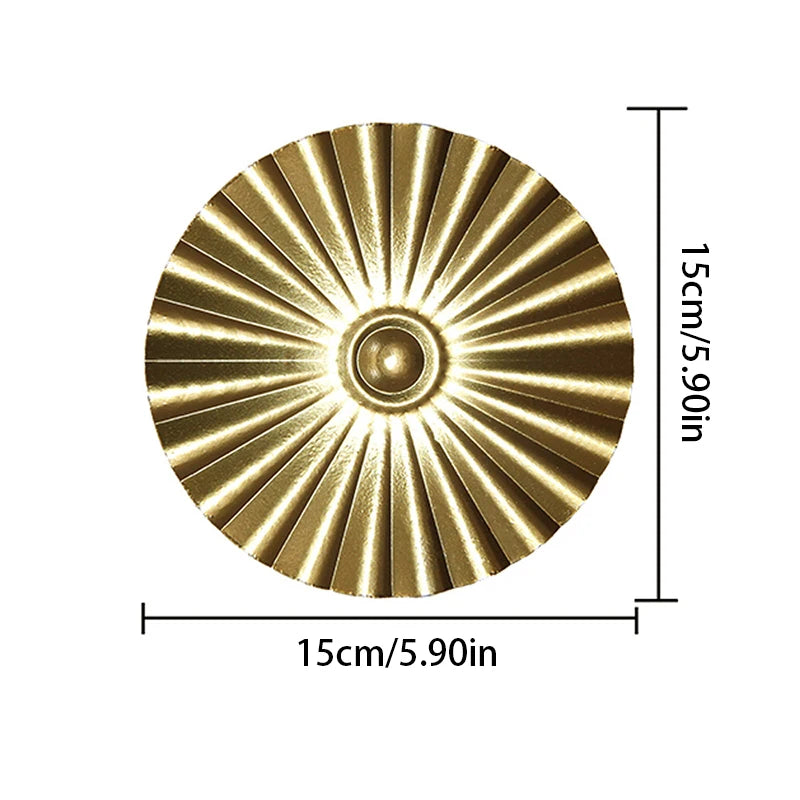 Décoration murale ronde dorée en métal variante 5 taille petit