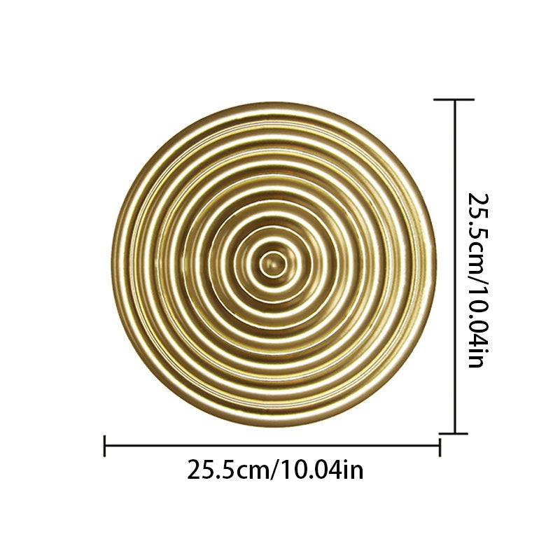 Décoration murale ronde dorée en métal variante 6 taille grand