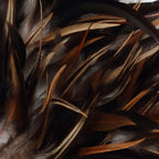 Décoration murale ronde en plumes noires et brunes centre en coquillages – Ø50 cm