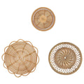 Décoration murale ronde en rotin tressé lot de 3