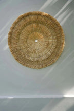 Décoration murale ronde en sisal naturel effet soleil avec franges, Ø110 cm