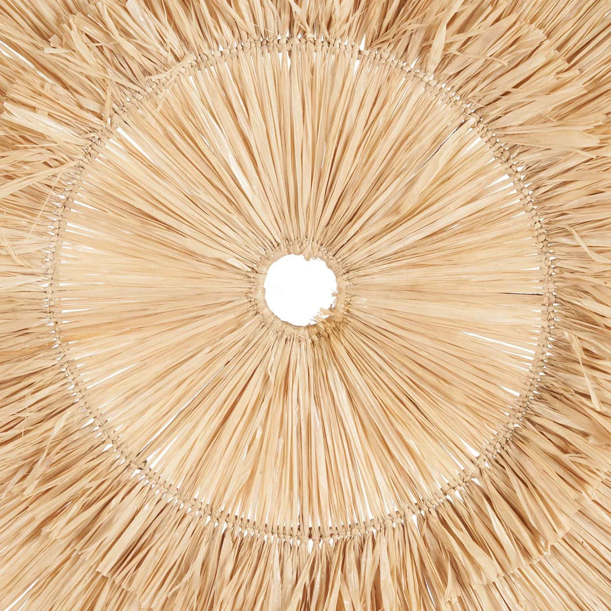 Décoration murale ronde en sisal naturel avec franges – Ø85 cm