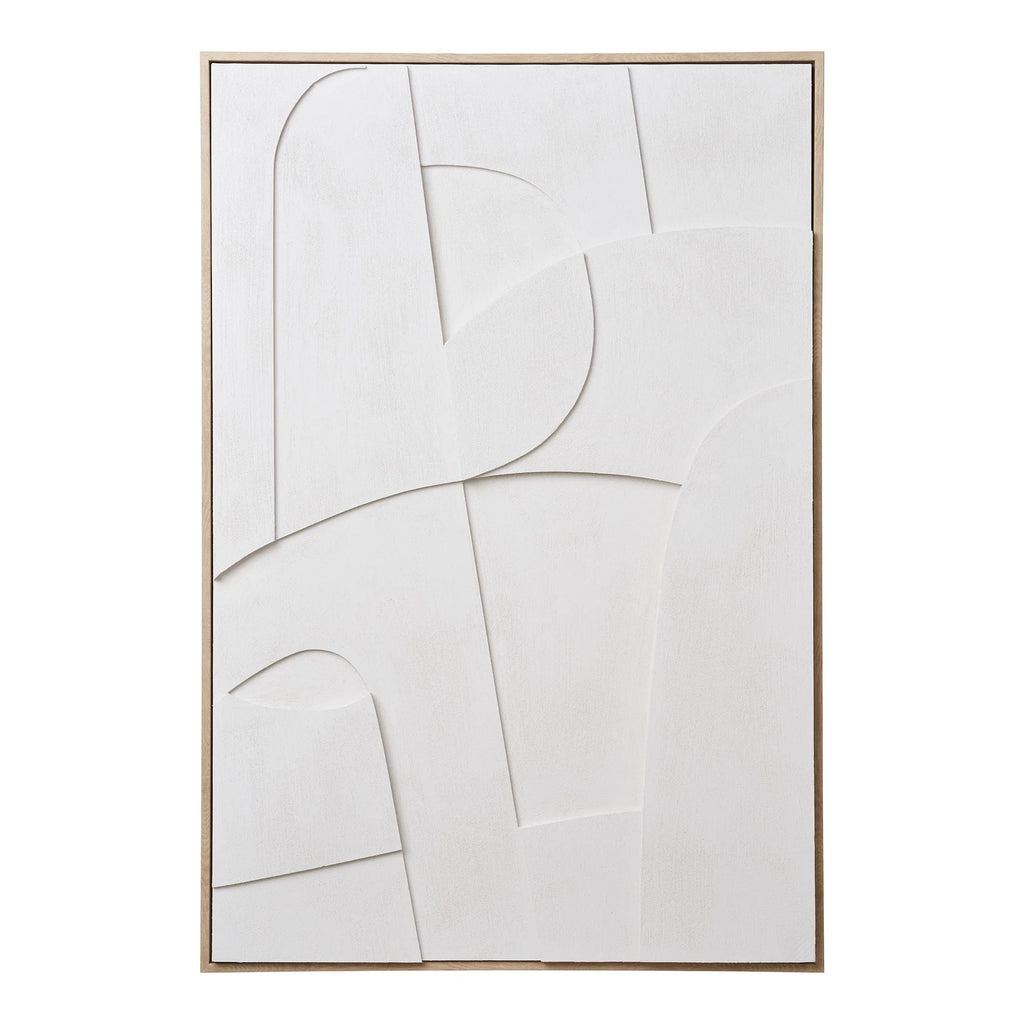 Décoration murale en toile blanche avec relief 60x90 cm