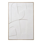 Décoration murale en toile blanche avec relief 60x90 cm