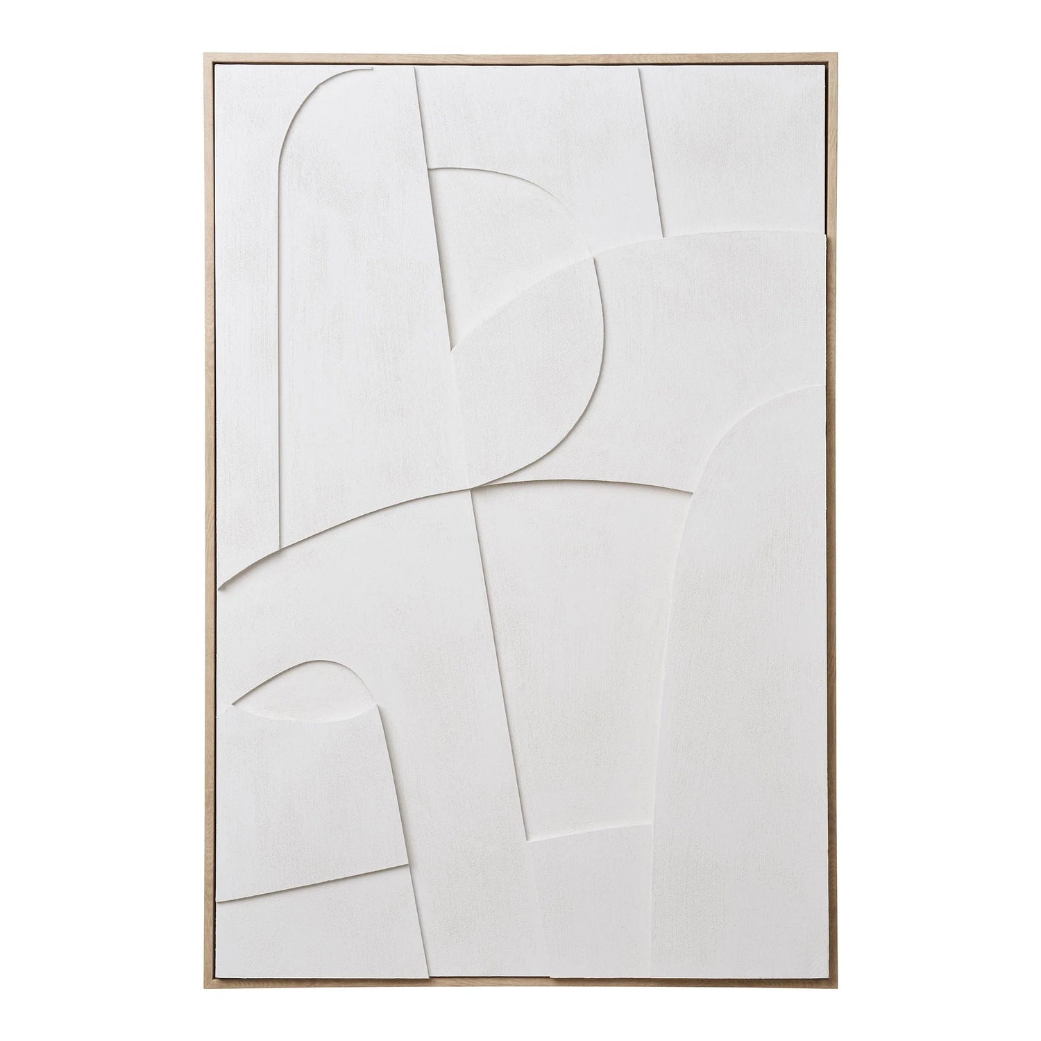 Décoration murale en toile blanche avec relief 60x90 cm