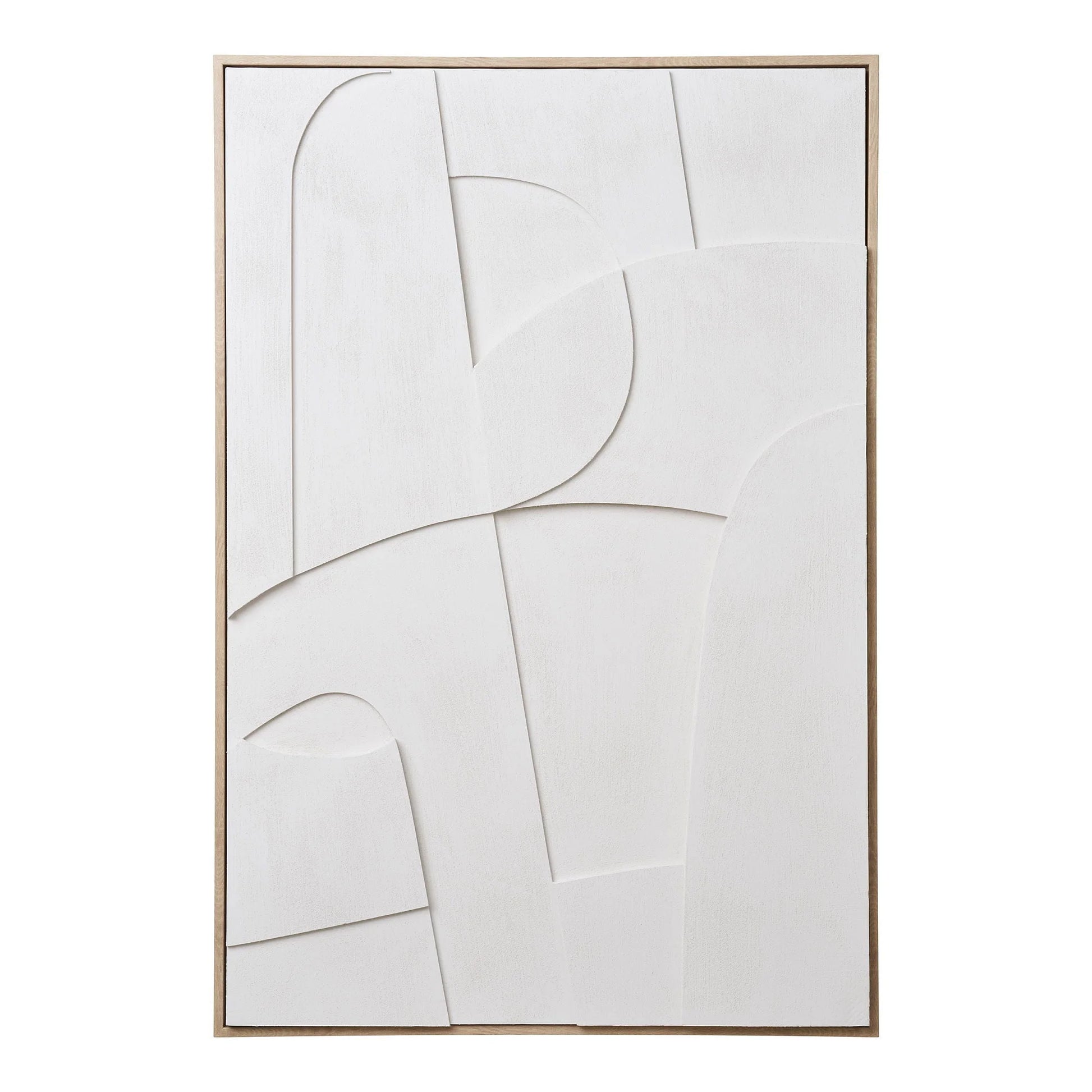 Décoration murale en toile blanche avec relief 60x90 cm