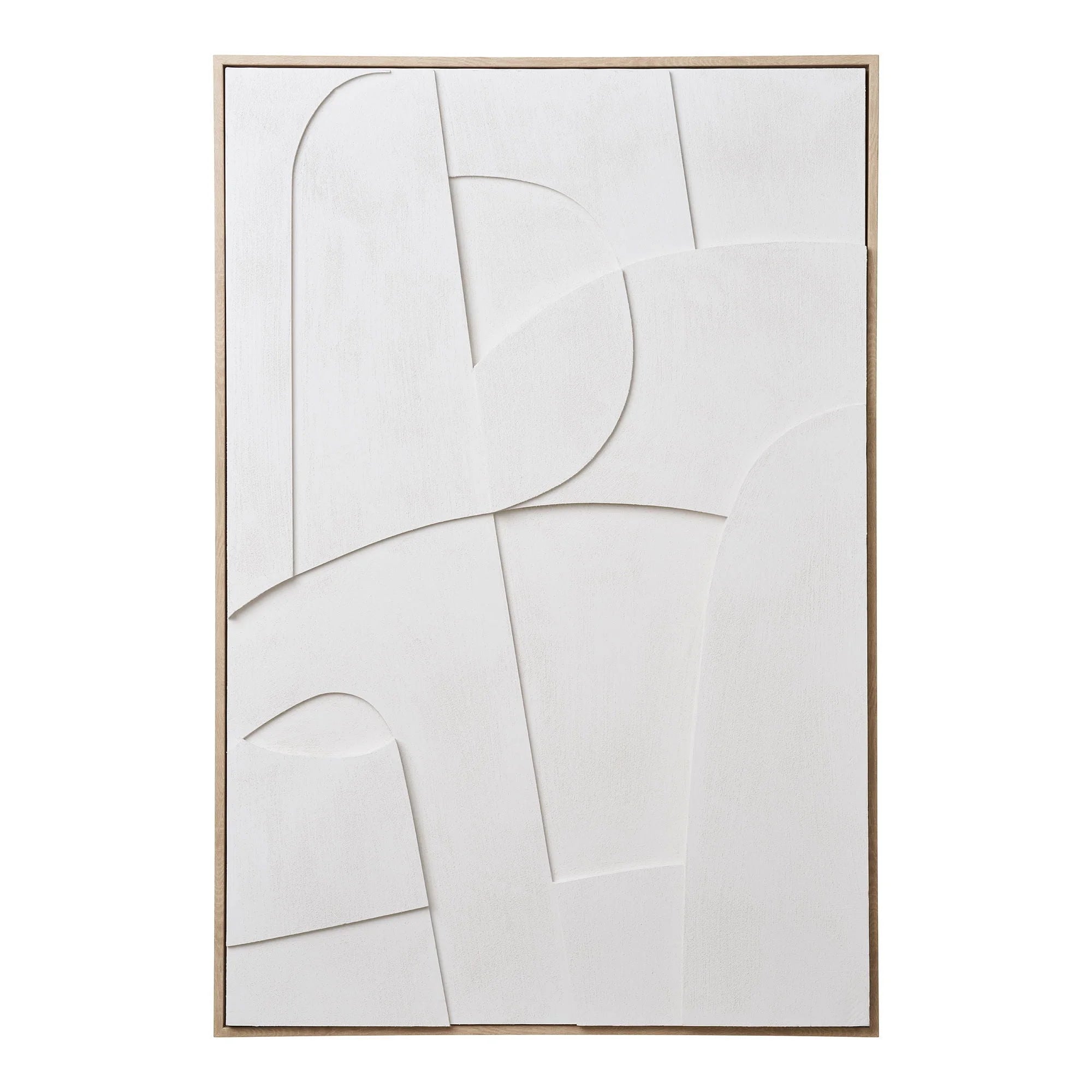 Décoration murale en toile blanche avec relief 60x90 cm