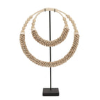 Décoration sur pied en coquillages – Double cercle naturel