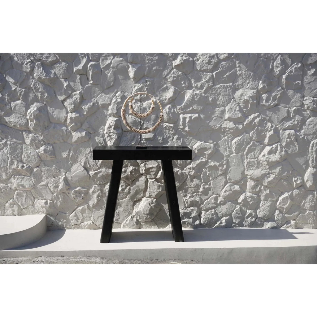 Décoration sur pied en coquillages – Double cercle naturel