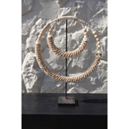 Décoration sur pied en coquillages – Double cercle naturel