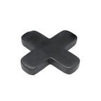 Dessous-de-plat en marbre noir avec croix aux bords arrondis, design minimaliste