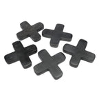 Six croisillons en plastique gris foncé pour pose de dalles en marbre noir