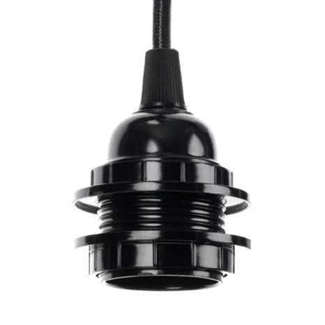 Douille Trango E27 avec interrupteur TG1011-500B - Douille E27 noir avec cordon d'alimentation à vis de 5m - Suspension de lampe Suspension Suspension Douille Trango E27 avec interrupteur TG1011-500B - Douille E27 noir avec cordon d'alimentation à vis de 5m - Suspension de lampe Suspension Suspension
