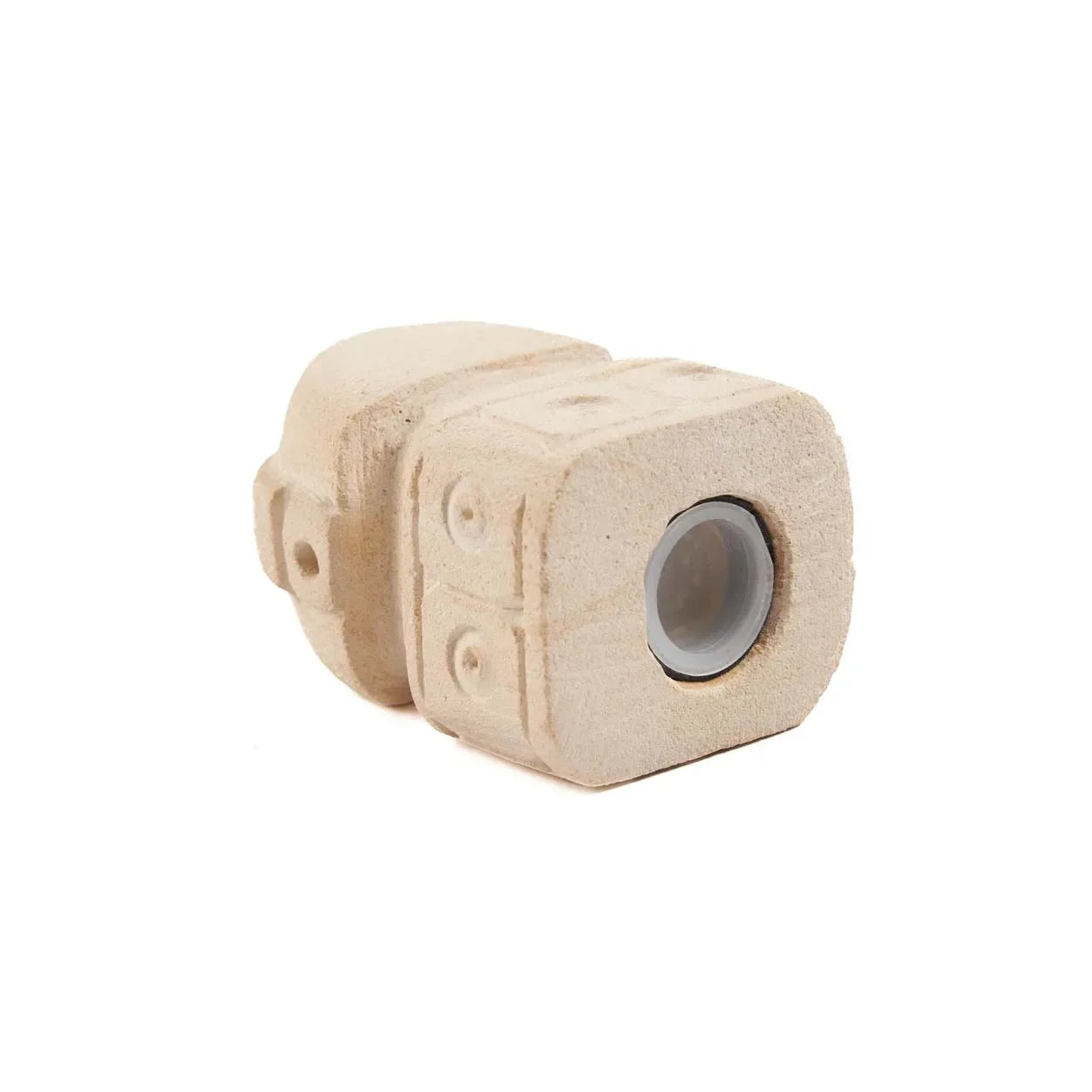 Saladier en céramique beige pour sel et poivre, forme totem en grès naturel
