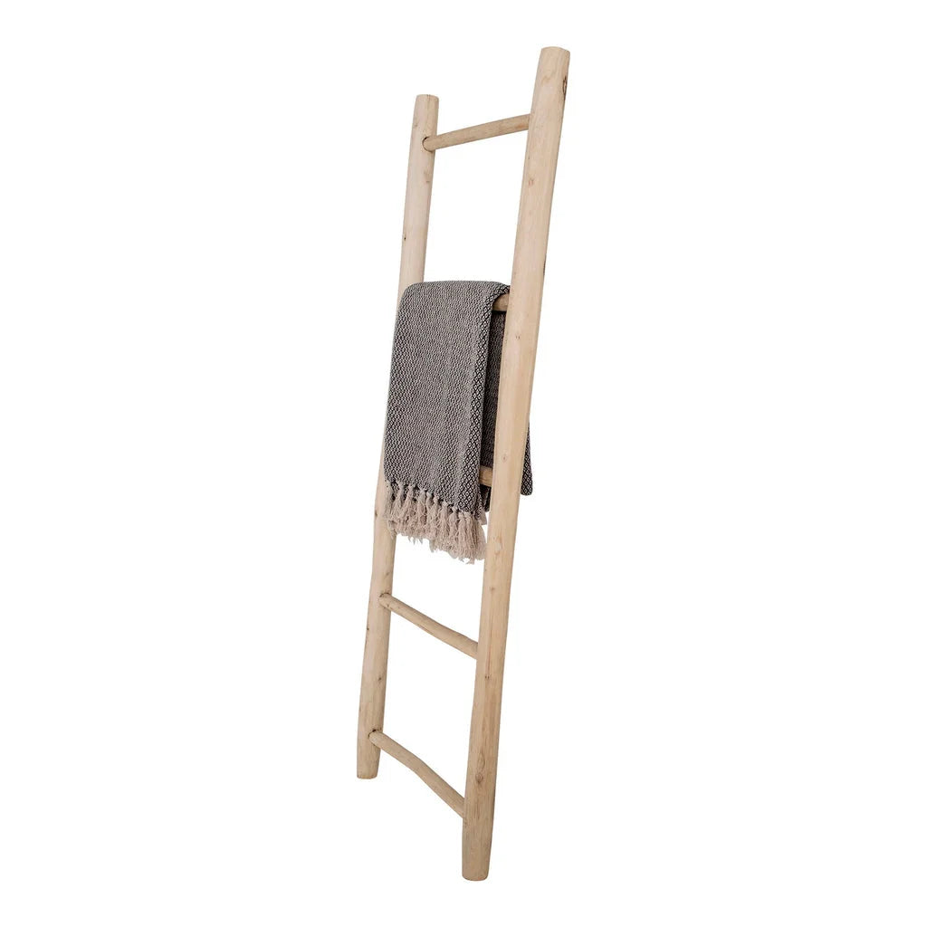Échelle décorative en bois de teck naturel 50x150 cm avec couvre-lit suspendu
