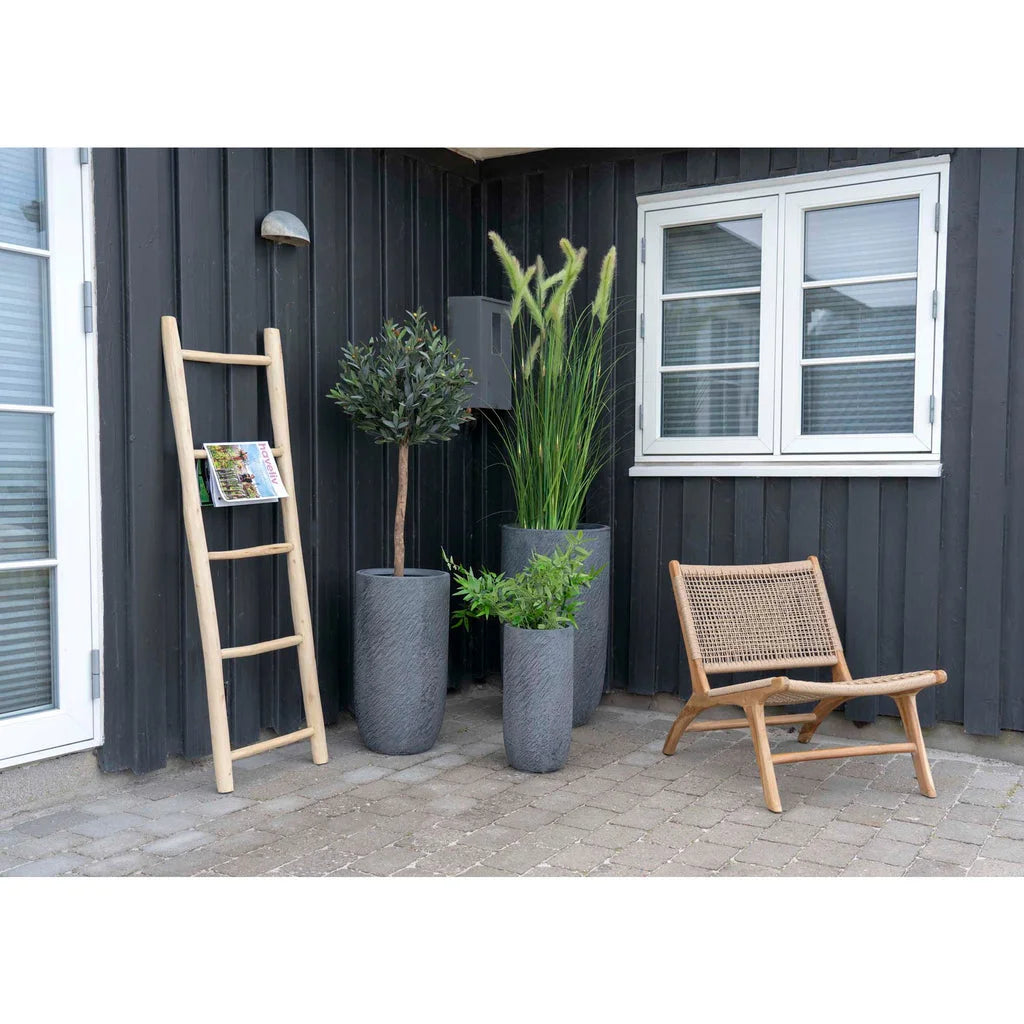 Arrangement de patio extérieur avec lÉchelle décorative en bois de teck naturel 50x150 cm