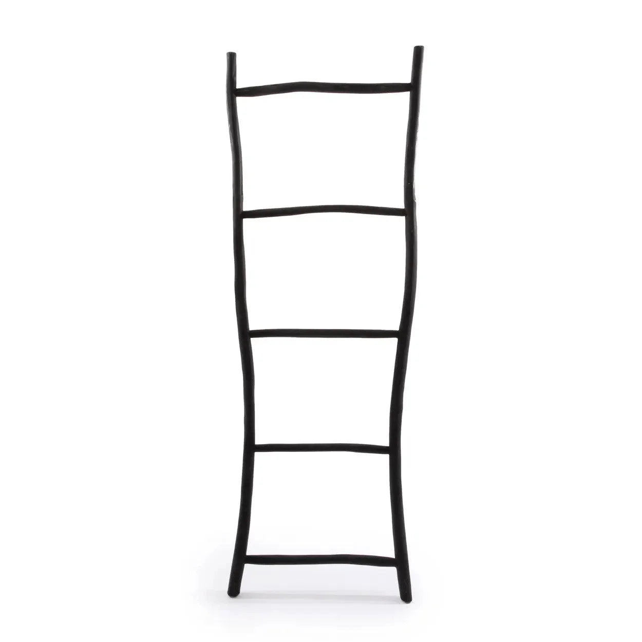 Échelle décorative en teck noir 165 cm pour serviettes avec cinq barreaux