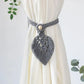 Embrasse rideau feuille en coton avec perles en bois.
