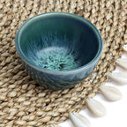 Petit bol en céramique bleue et verte pour sauces, Ensemble de 4