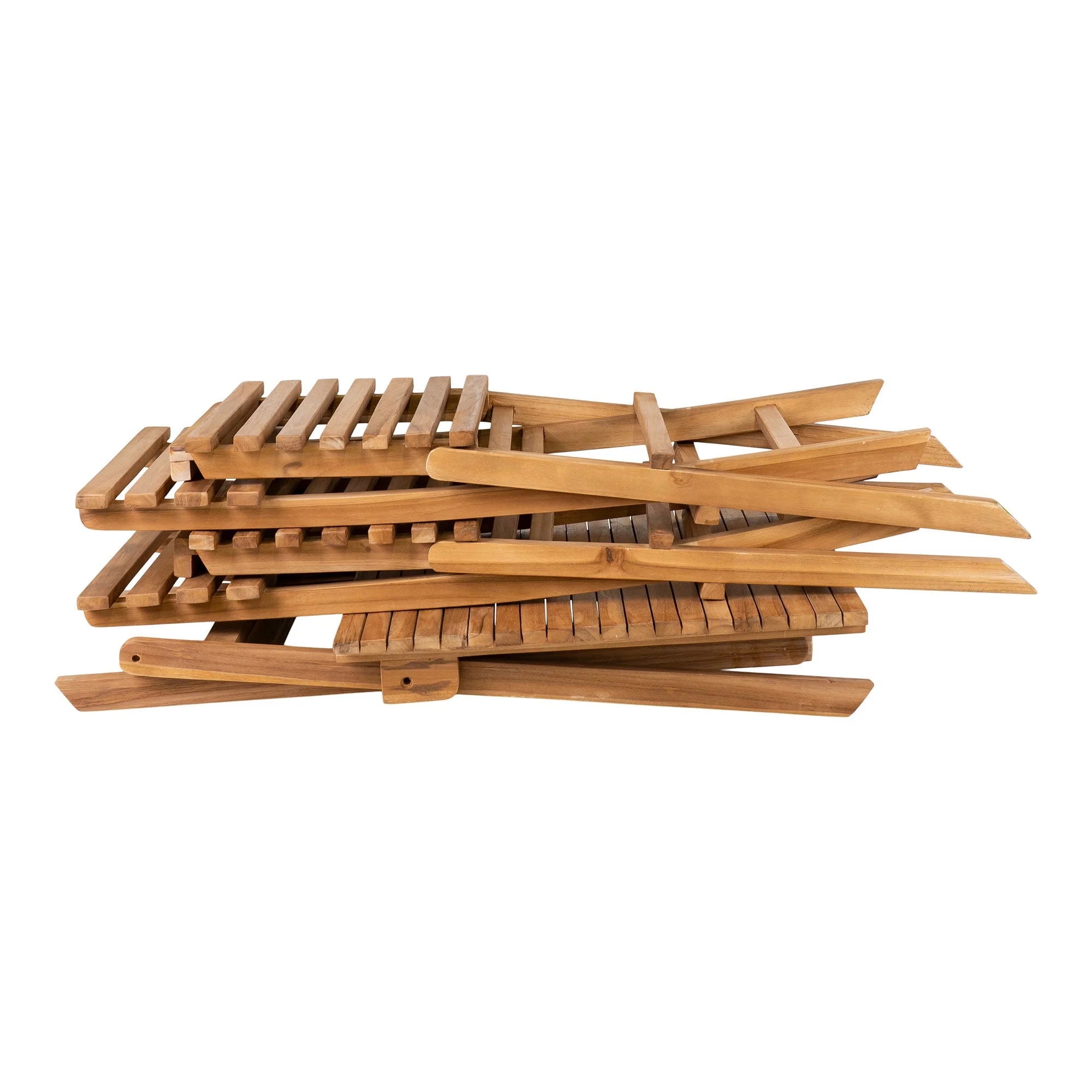 Panneaux empilés de mobilier de jardin en bois de teck naturel pour ensemble bistrot