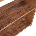 Étagère en bois recyclé marron à deux niveaux, rustic, 100x37 cm