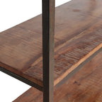 Étagère haute ouverte en bois recyclé et métal noir, 100x38 cm