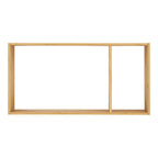 Étagère murale en bambou naturel avec deux compartiments asymétriques 70x15 cm