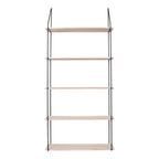 Étagère murale minimaliste bois clair métal noir 65x17 cm