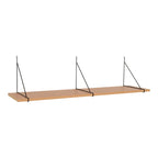 Étagère murale suspendue bois naturel métal noir 120x29 cm