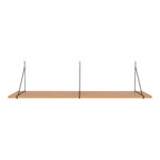 Étagère murale suspendue en bois naturel et métal noir 120x29 cm