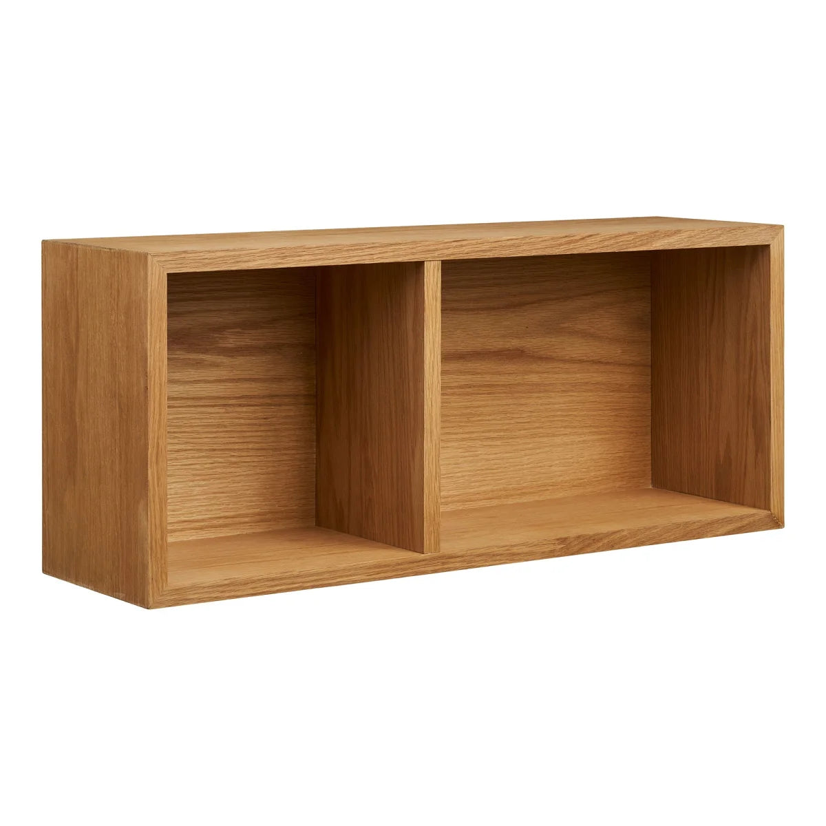 Étagère murale en bois naturel clair avec deux niches de 71x20 cm