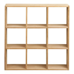 Étagère murale en bois de pin naturel avec neuf compartiments carrés 46x46 cm