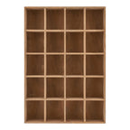 Étagère murale en bois de pin naturel à 16 casiers, 44x10x63 cm