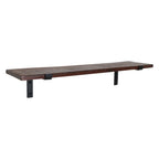 Étagère murale bois recyclé brun 80x18 cm avec étagère bois rustique et supports métal noir