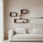 Étagère murale en bois recyclé brun, 70x15 cm, minimaliste asymétrique