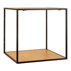 Étagère murale carrée bois chêne et métal noir 36x36 cm