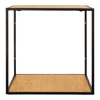 Étagère murale carrée en bois chêne et métal noir 36x36 cm