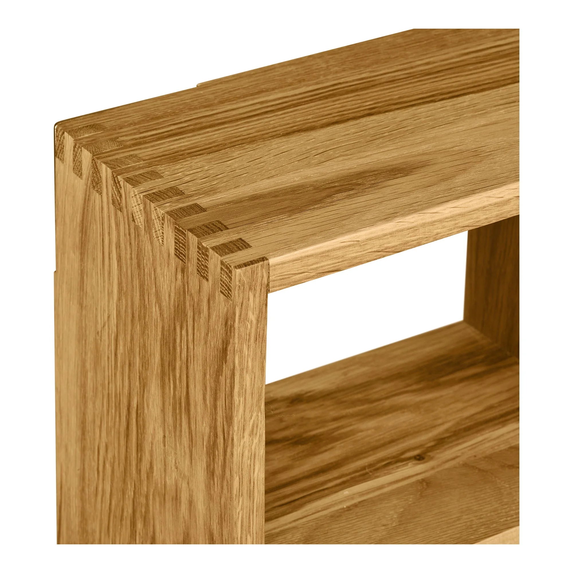 Étagère murale en chêne naturel brun clair à grain visible et joints en queue d’aronde, 70x70 cm