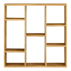 Étagère murale en chêne clair, design asymétrique moderne, 70x70 cm