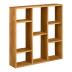 Étagère murale en chêne naturel avec niches asymétriques 70x70 cm