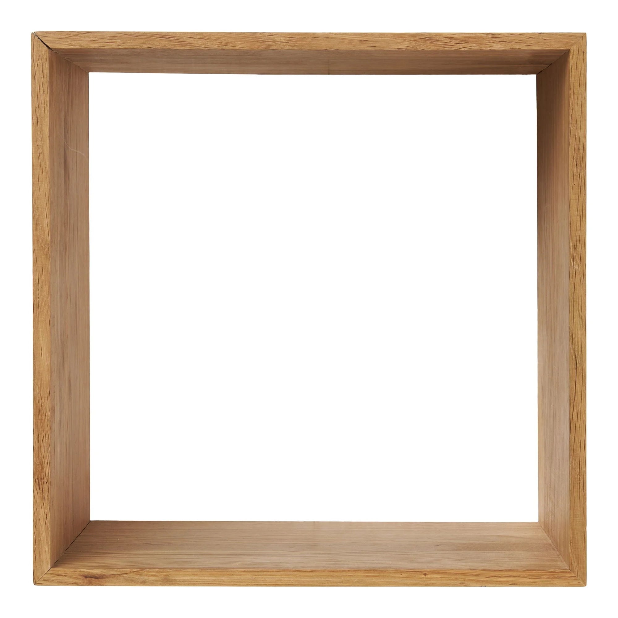 Étagère murale cube en chêne naturel lisse, 30x18x30 cm