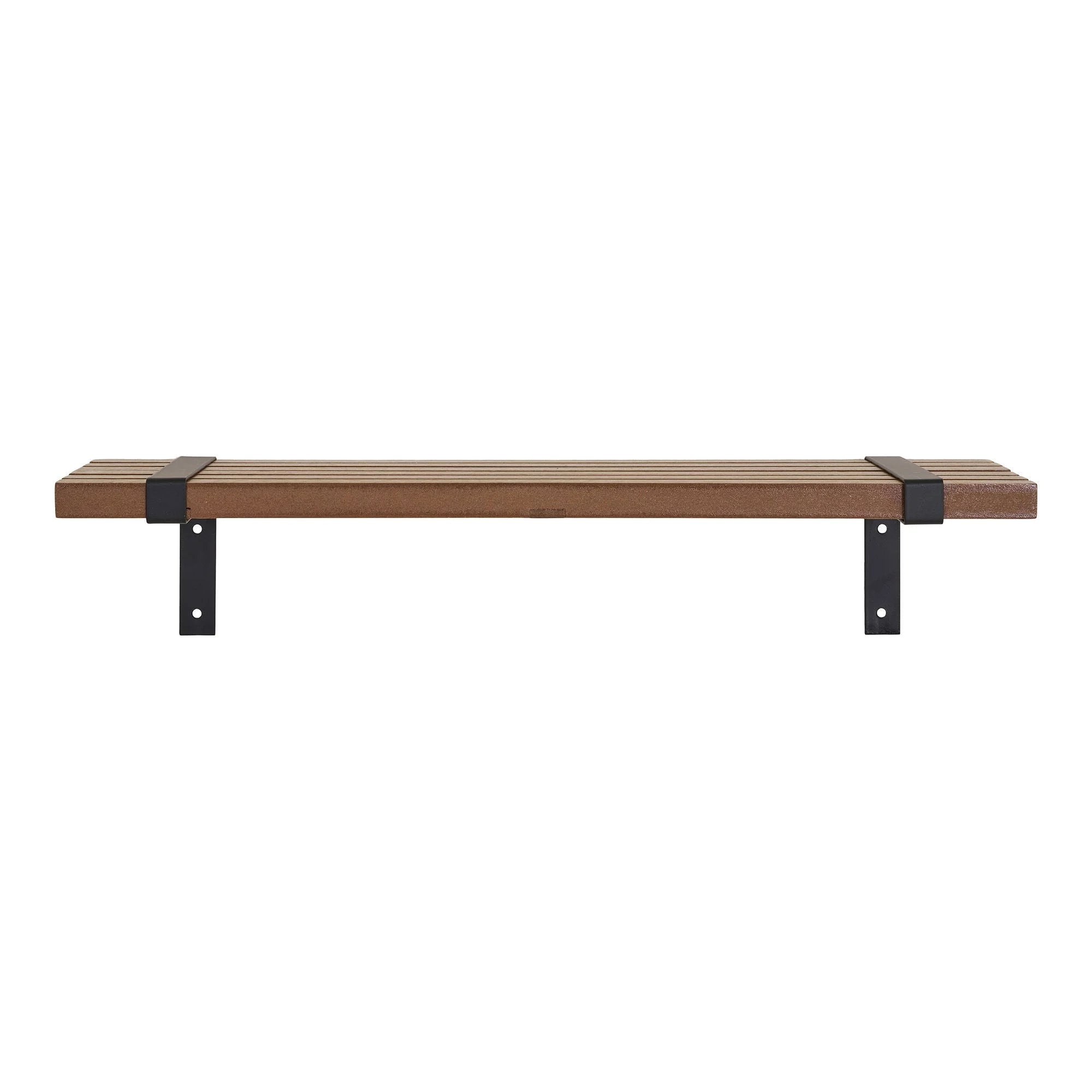 Étagère murale en frêne et métal noir 50x15 cm avec supports en métal noir