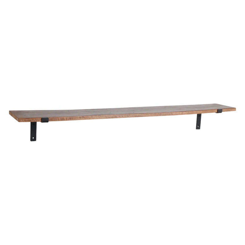 Étagère murale industrielle bois recyclé support métal – 120x18 cm