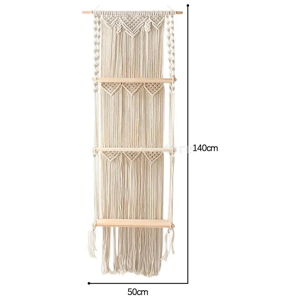 Étagère murale en macramé 3 étages dimension