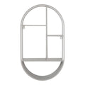 Étagère murale ovale en acier gris 35x15x60 cm à 3 compartiments