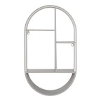 Étagère murale ovale en acier gris 35x15x60 cm pour décoration moderne