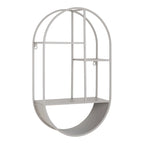 Étagère murale ovale en acier gris 35x15x60 cm pour décoration moderne