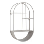 Étagère murale ovale en acier gris 35x15x60 cm à étages