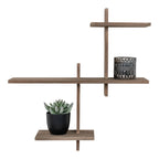 Étagère murale en pin asymétrique en bois naturel, décoration murale moderne