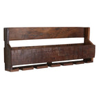 Étagère murale porte-bouteilles bois recyclé brun vieilli 60x28 cm